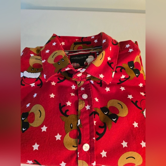 Festive Red Reindeer Men's Shirt - Picture 7 of 7
